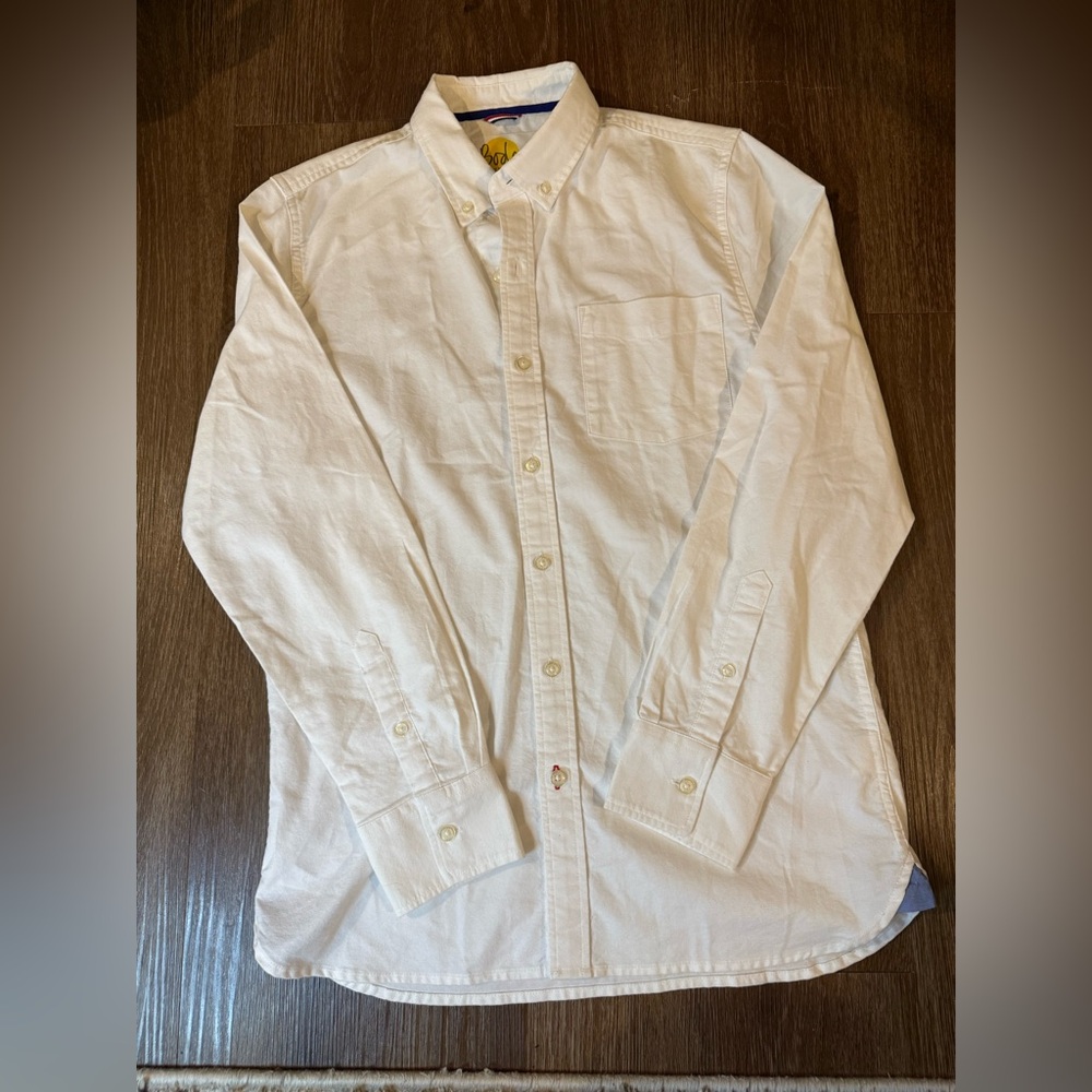 Boden Boys’ White Oxford Button-Down Shirt – Size 13–14Y / 164cm